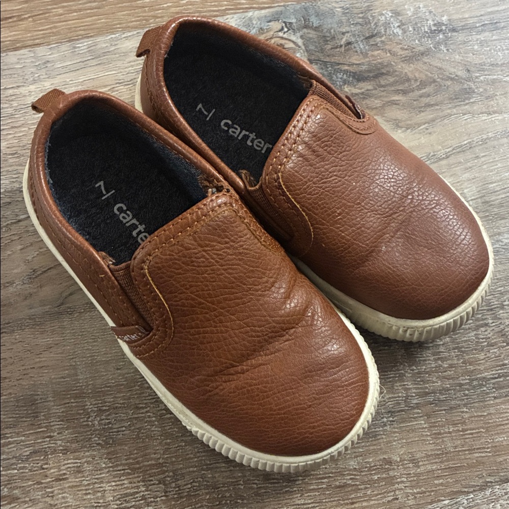 Boys Loafer Carter's Ricky Slip-On Brown  Shoe 7 Toddler